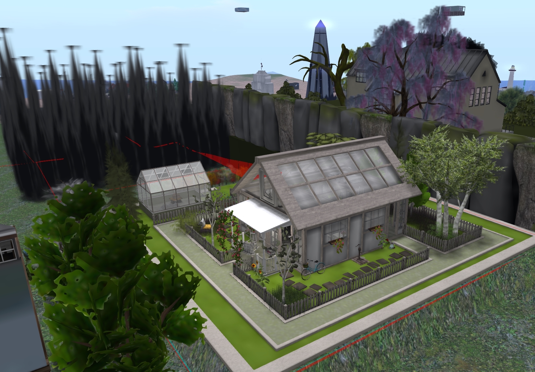 Roadside home with protected road